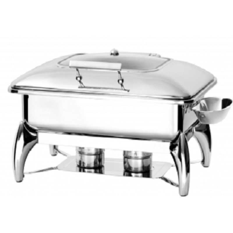 Nồi hâm buffet chữ nhật nắp kiếng có chân S62593